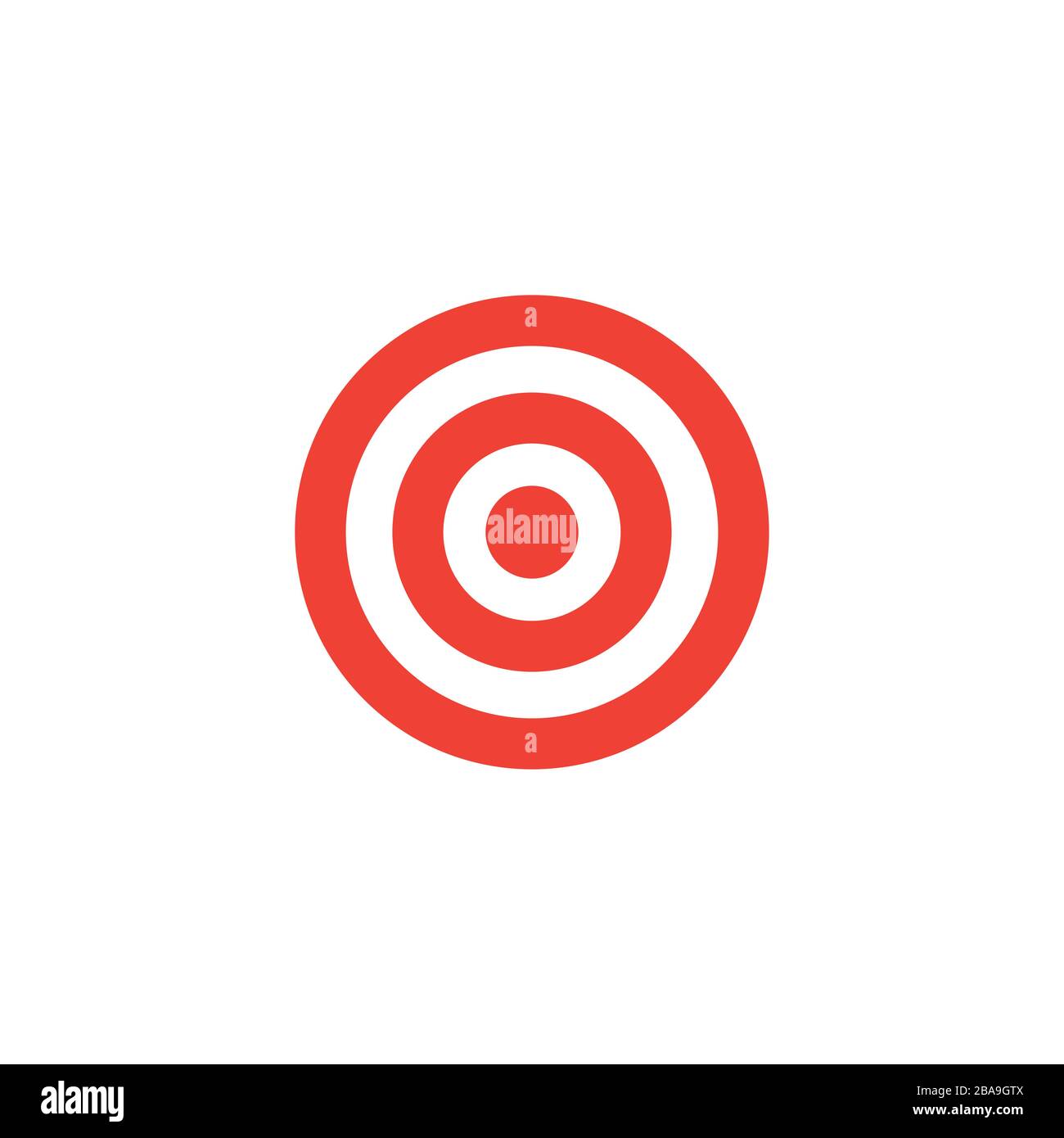 Target Red Icon On White Background. Red Flat Style Vector Illustration