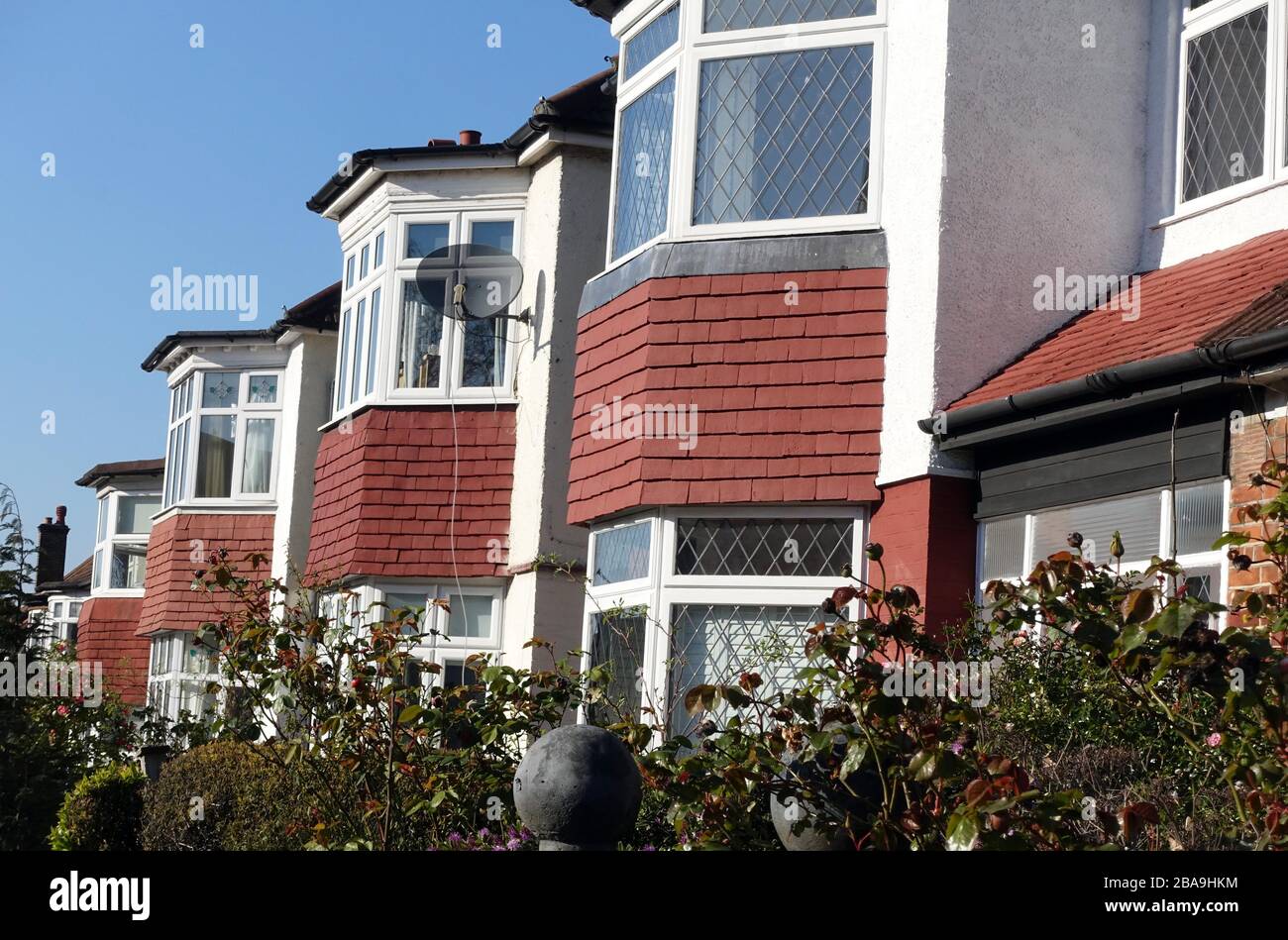 Semi-detached houses in South London Stock Photo