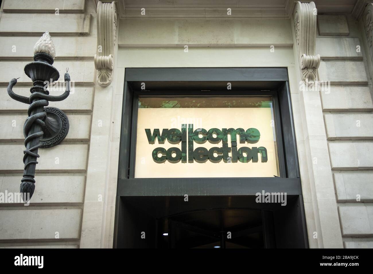 LONDON-  Exterior of the Wellcome Collection on Euston Road, London. A museum of medical antiquities. Stock Photo