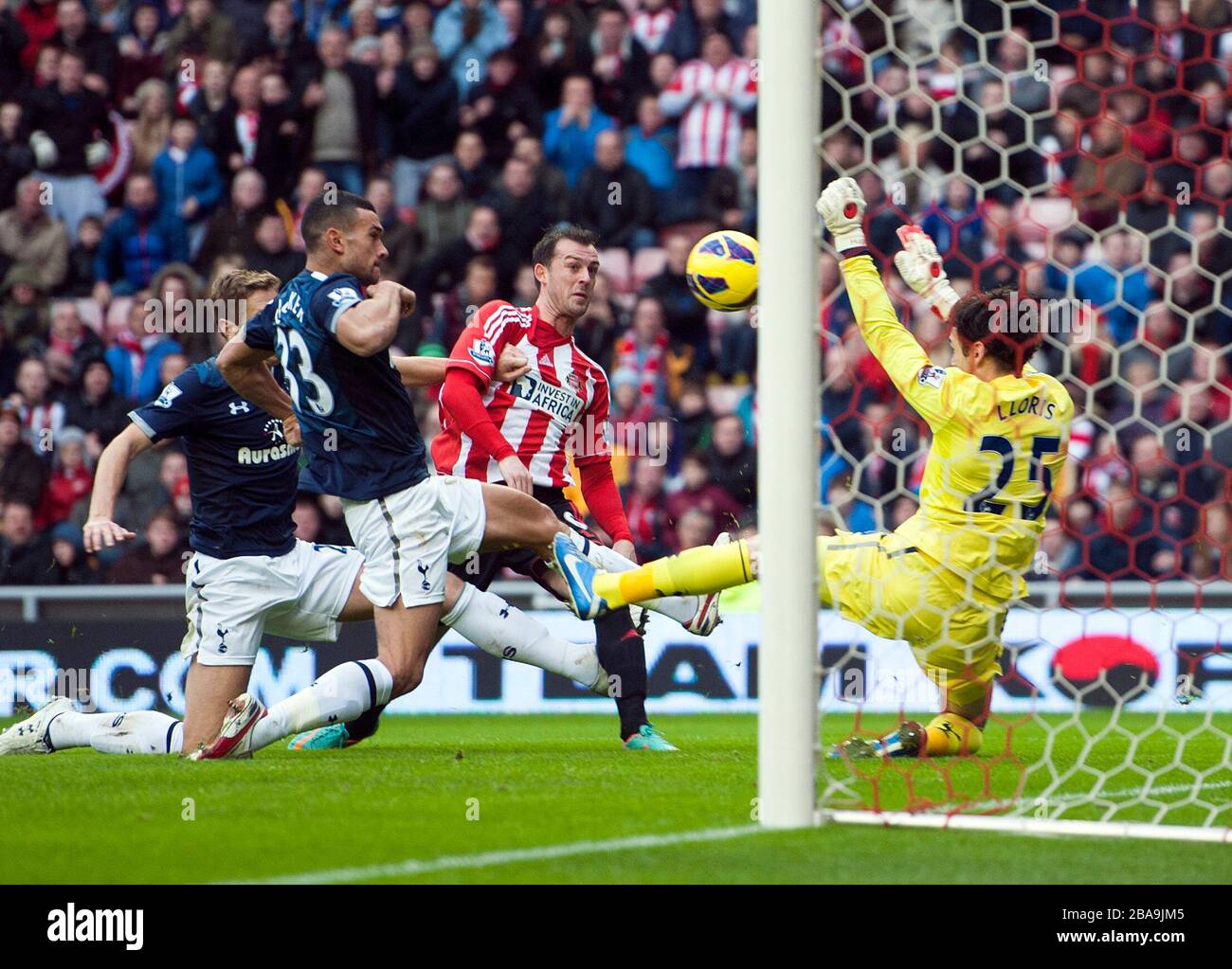 Sunderland's Steven Fletcher has a shot on goal Stock Photo