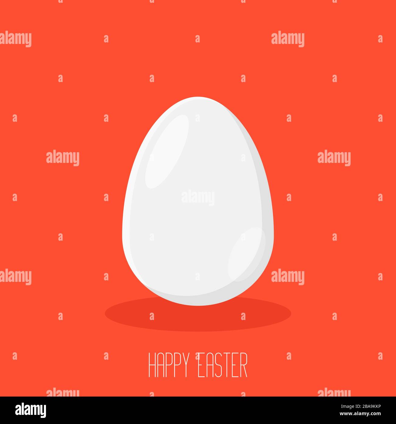 Simple Easter egg shape - traditional symbol of holiday. Flat design ...