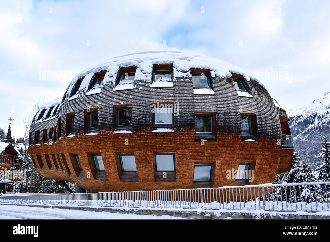 The Chesa Futura building. Stock Photo