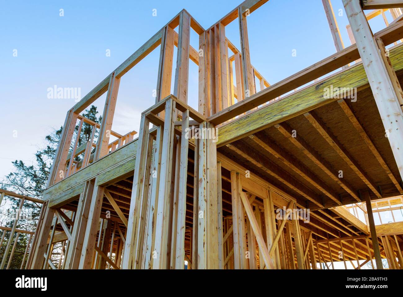 Framing beam under construction work of beam wooden house Stock Photo Alamy