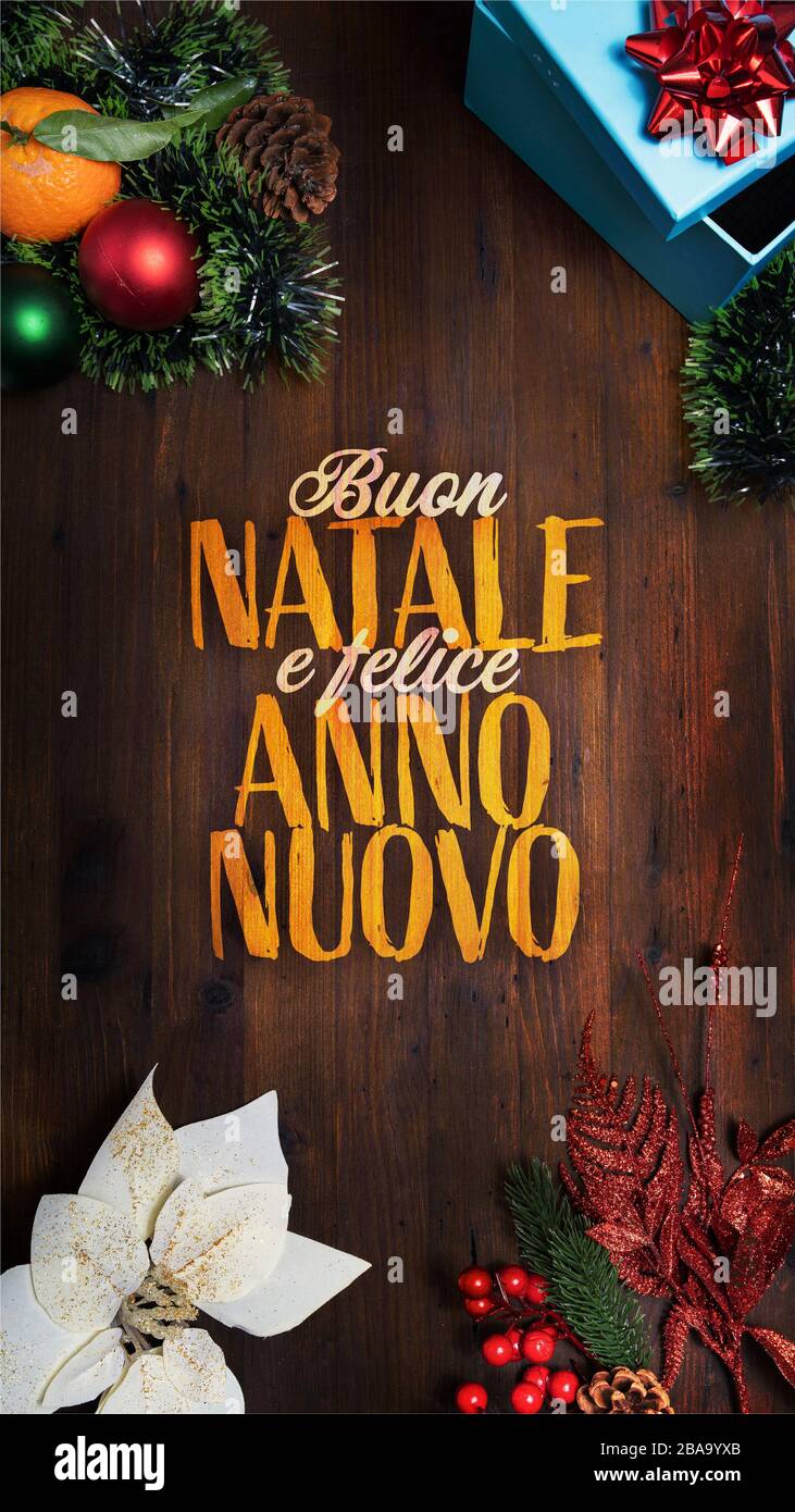 Buon Natale Happy New Year.Happy New Year In Italian High Resolution Stock Photography And Images Alamy