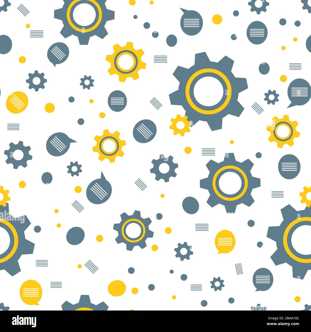 Vector industry seamless pattern Illustration with gear, cog wheel ...