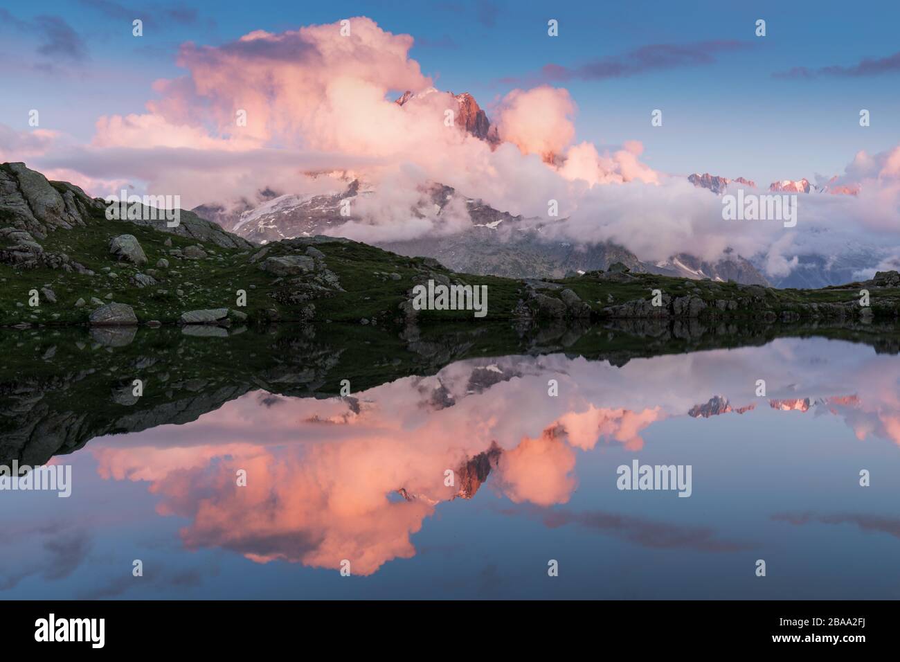 Astonishing View Of The Mont Blanc Massif Mountain Range During The