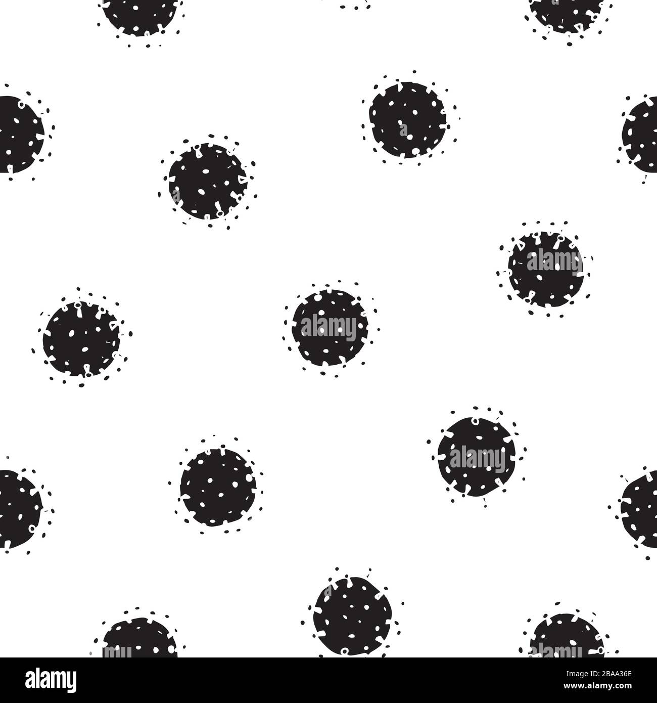 Vector abstract linocut style corona virus pattern with hand painted ...
