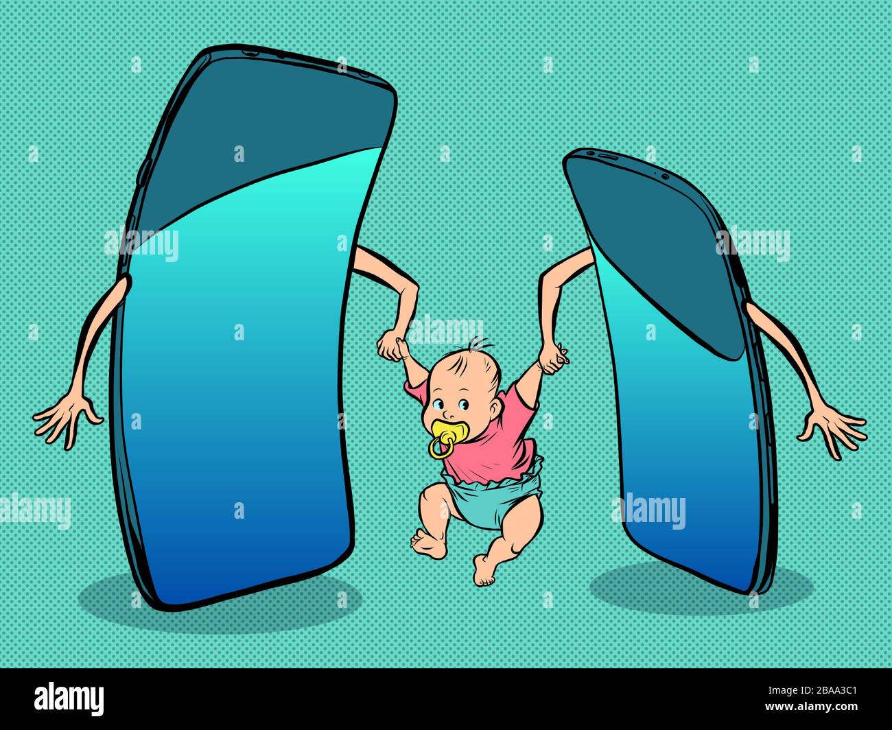 Child using a smartphone Stock Vector Images - Alamy