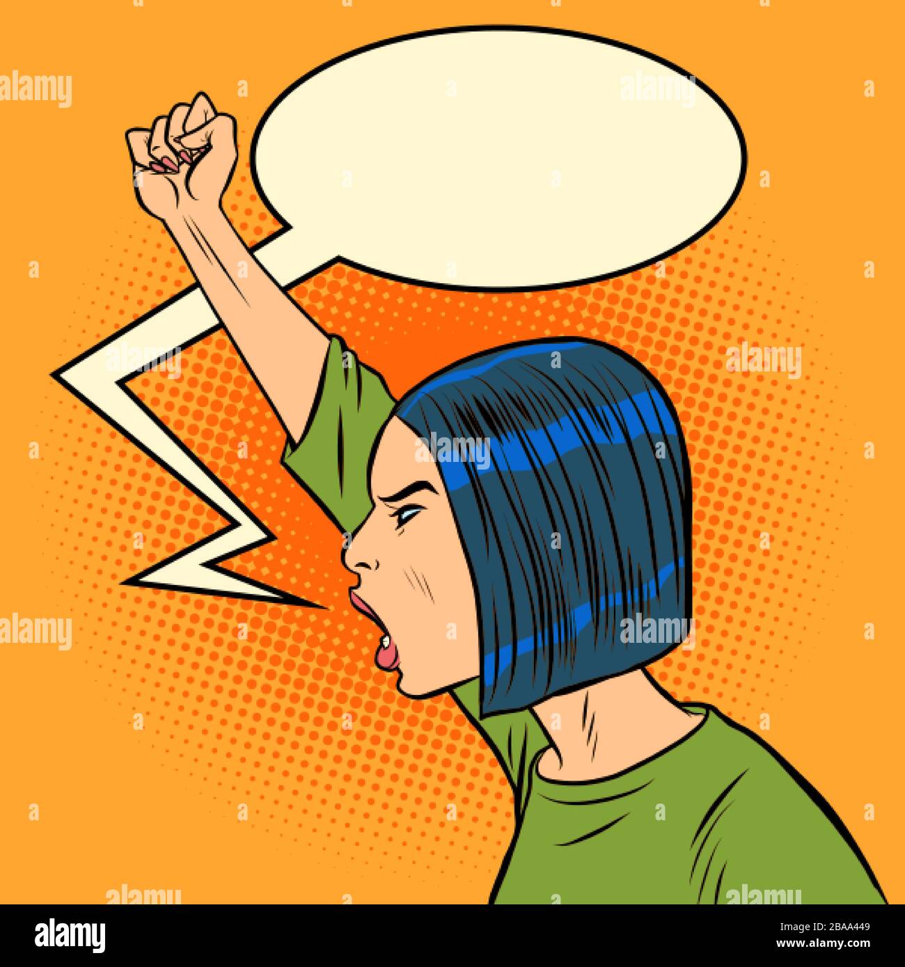 Asian woman protest Stock Vector