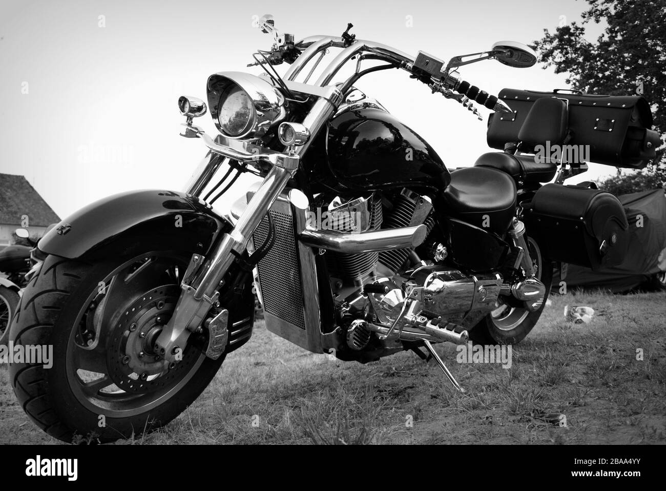 Motorcycle bike tuning details. Motorcycle metal and chrome