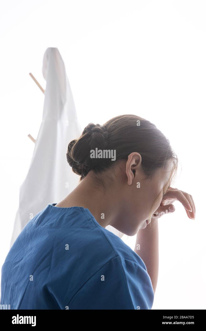 Female office worker rubbing hi-res stock photography and images - Alamy