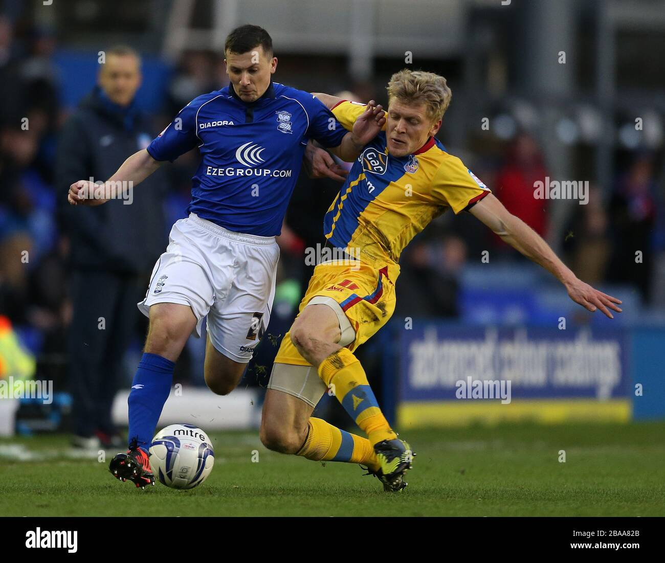 Birmingham City's Paul Caddis (left) and Crystal Palace's Jonathon Parr ...