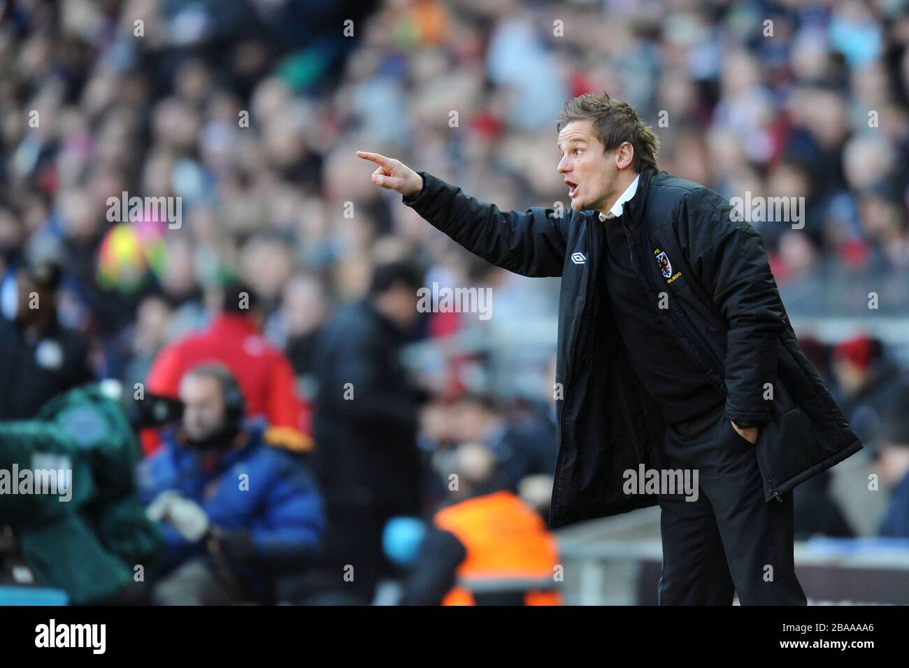 AFC Wimbledon manager Neal Ardley on the touchline Stock Photo