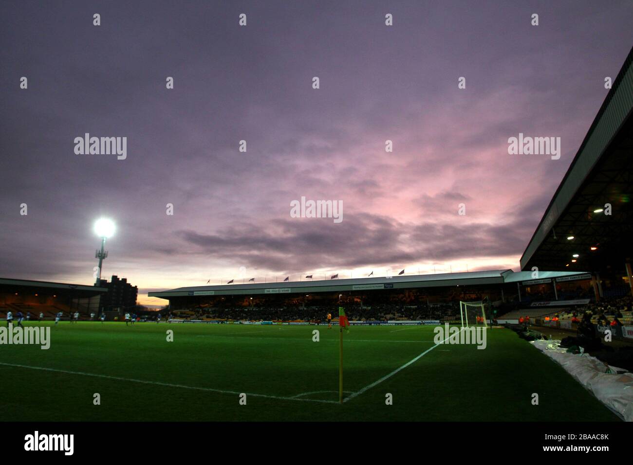 General view of Vale Park under the floodlights Stock Photo