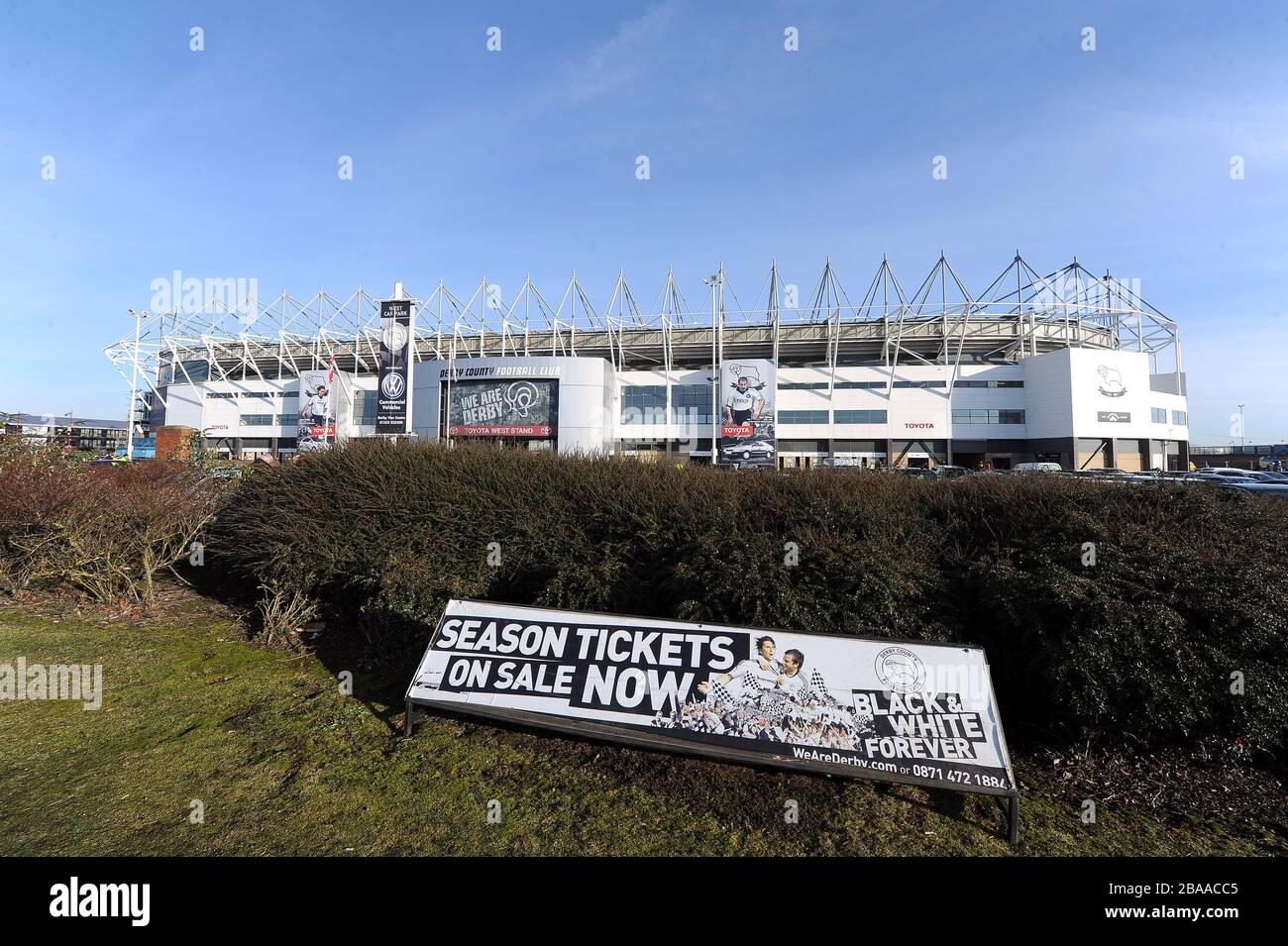 General view of Pride Park, home of Derby County Stock Photo