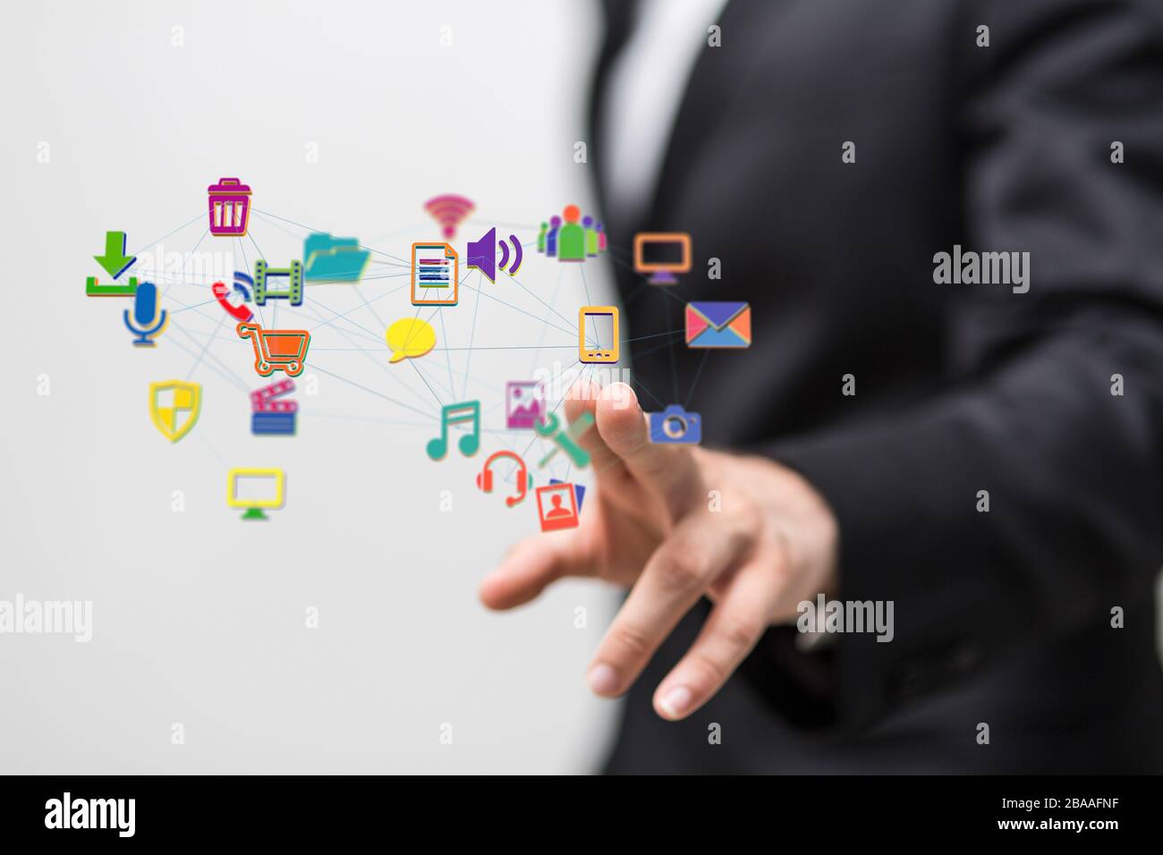 A 2d rendering Cloud computing, Cloud Computing Concept Stock Photo