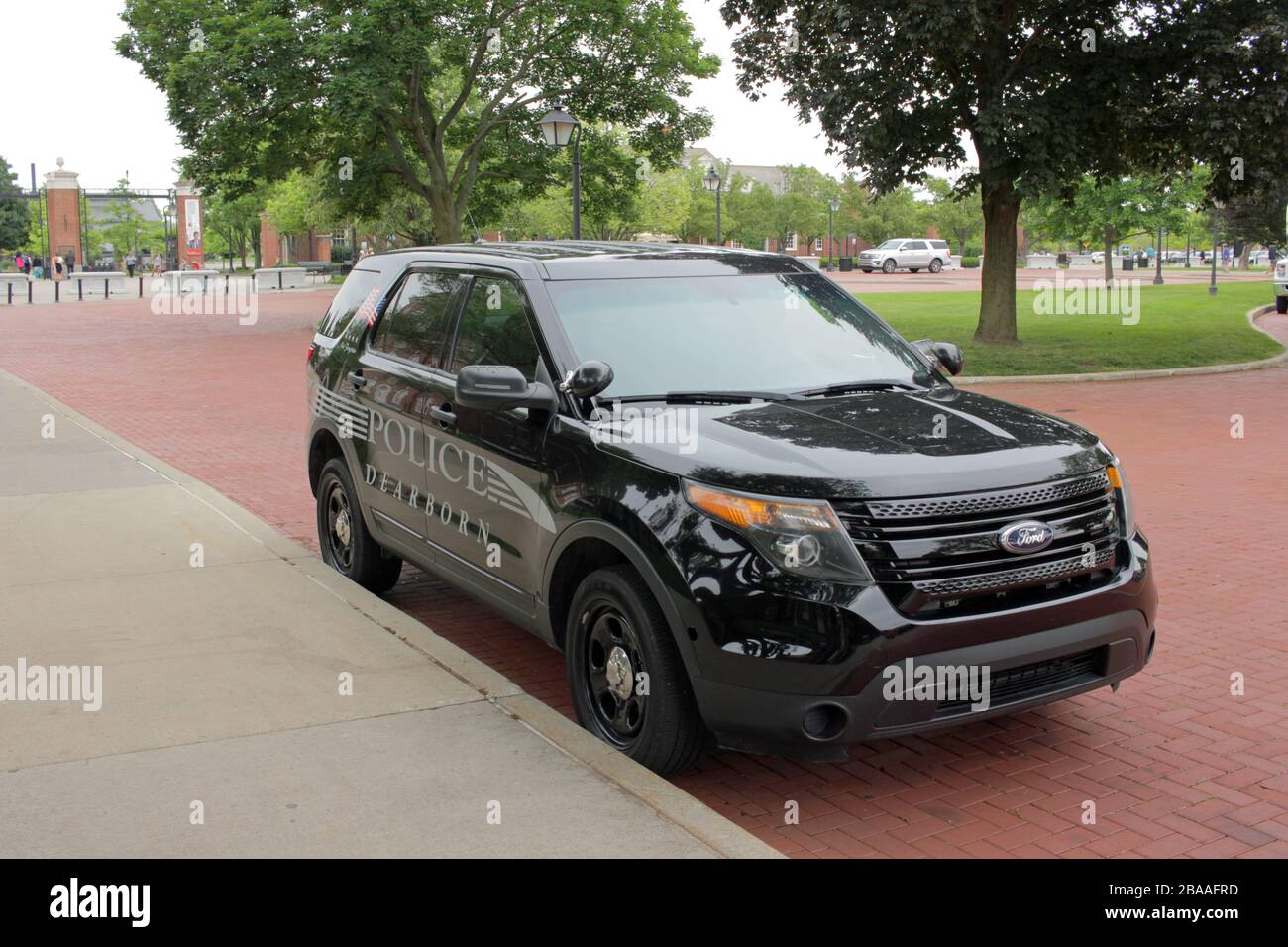 Dearborn Police Department vehicle outside the Henry Ford Museum, Dearborn, Michigan, USA Stock Photo