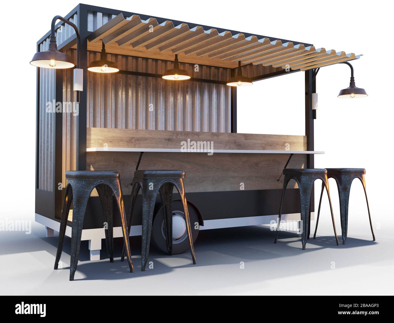 Download Trailer Food Truck Mockup Vintage Hot Dog Market Stock Photo Alamy