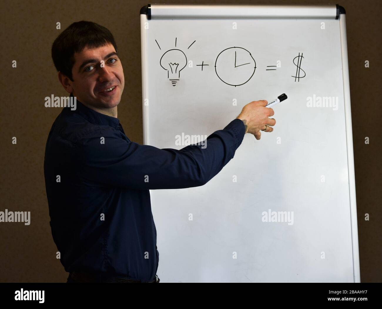 Presentation man suit flip board hi-res stock photography and images ...