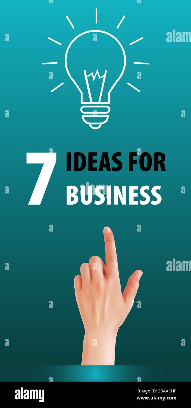 Seven ideas for business, illustration, creative design - vector Stock Vector