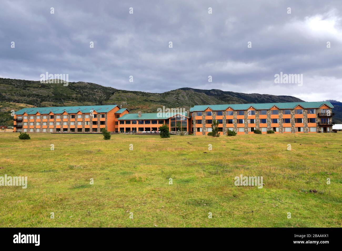 Serrano River hotel, Villa Serrano, Torres de Paine, Magallanes and Chilean Antarctica, Chile Stock Photo