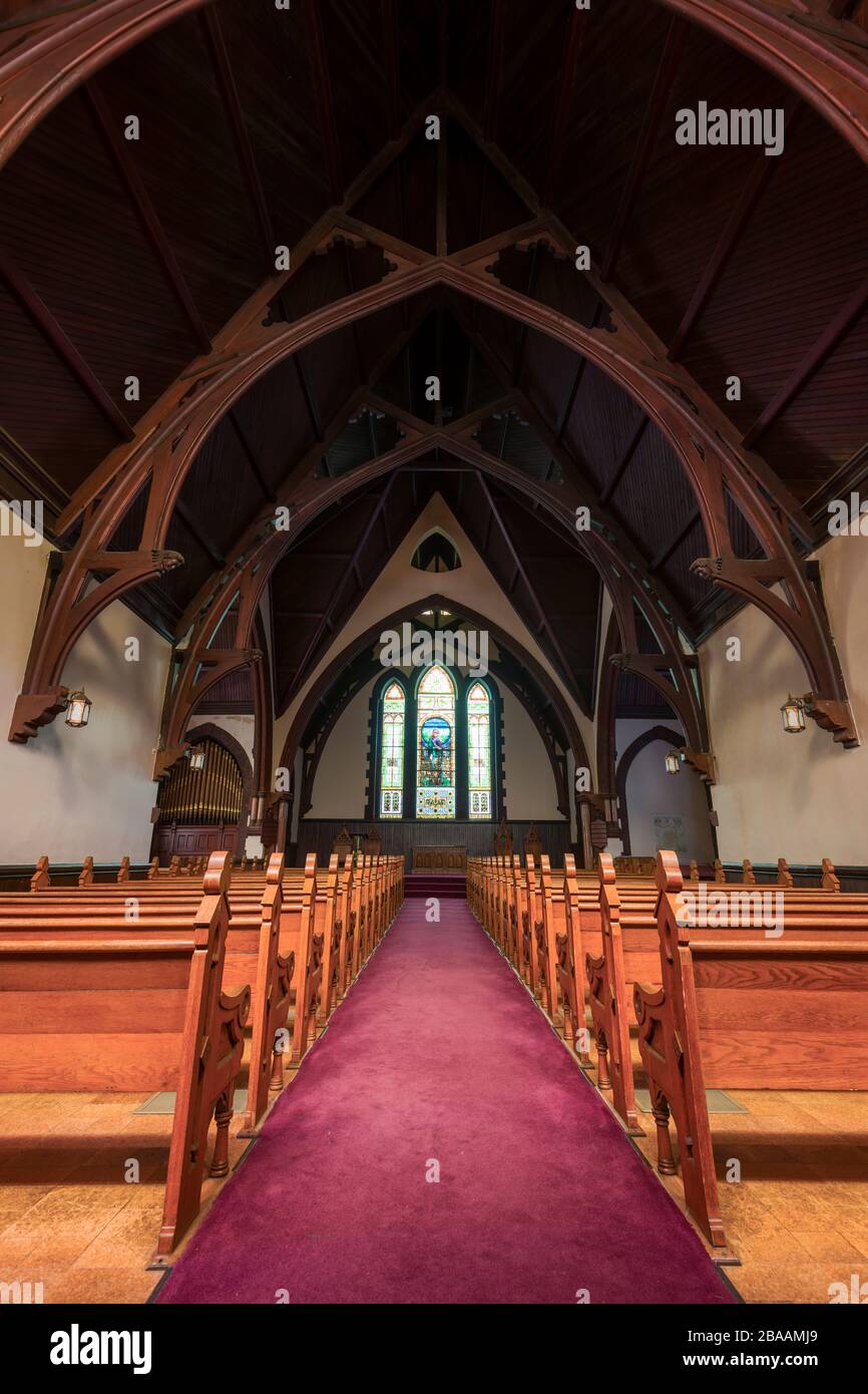 Gothic revival architecture in chapel of University of Virginia, Charlottesville, Virginia, USA Stock Photo