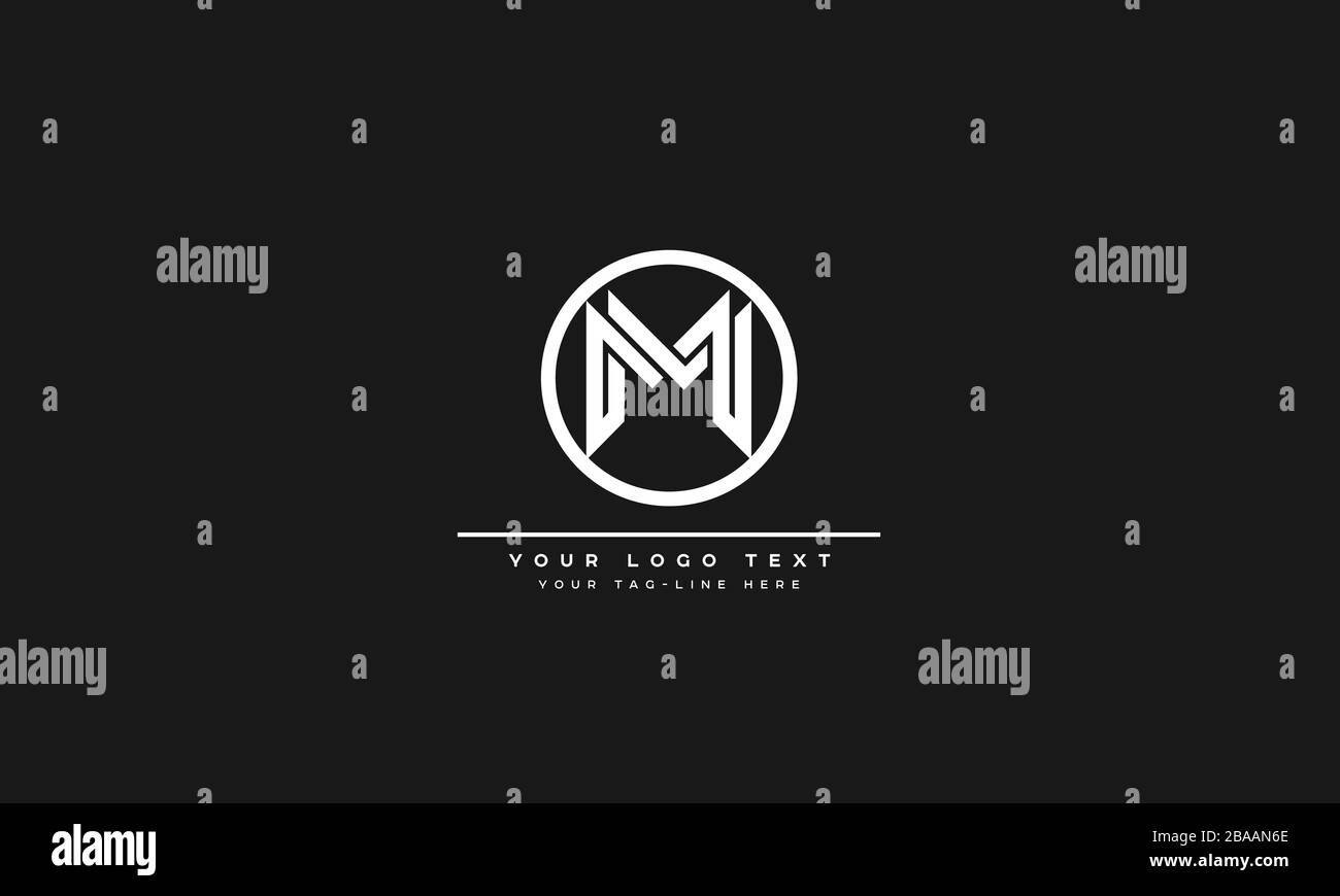 Abstract letter M, MM Alphabet Logo Design Stock Vector