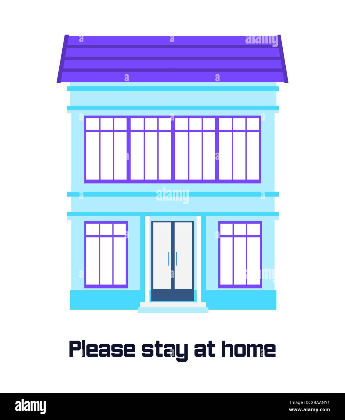 House icon vector. Slogan is please stay at home for prevention of coronavirus. Social campaign and support people in Stock Vector