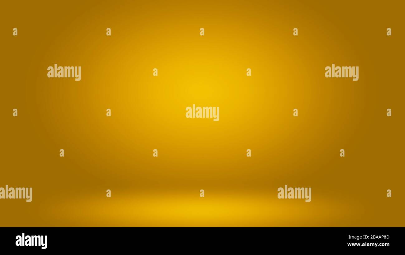 Empty yellow Studio well use as background, layout and presentation. Stock Photo