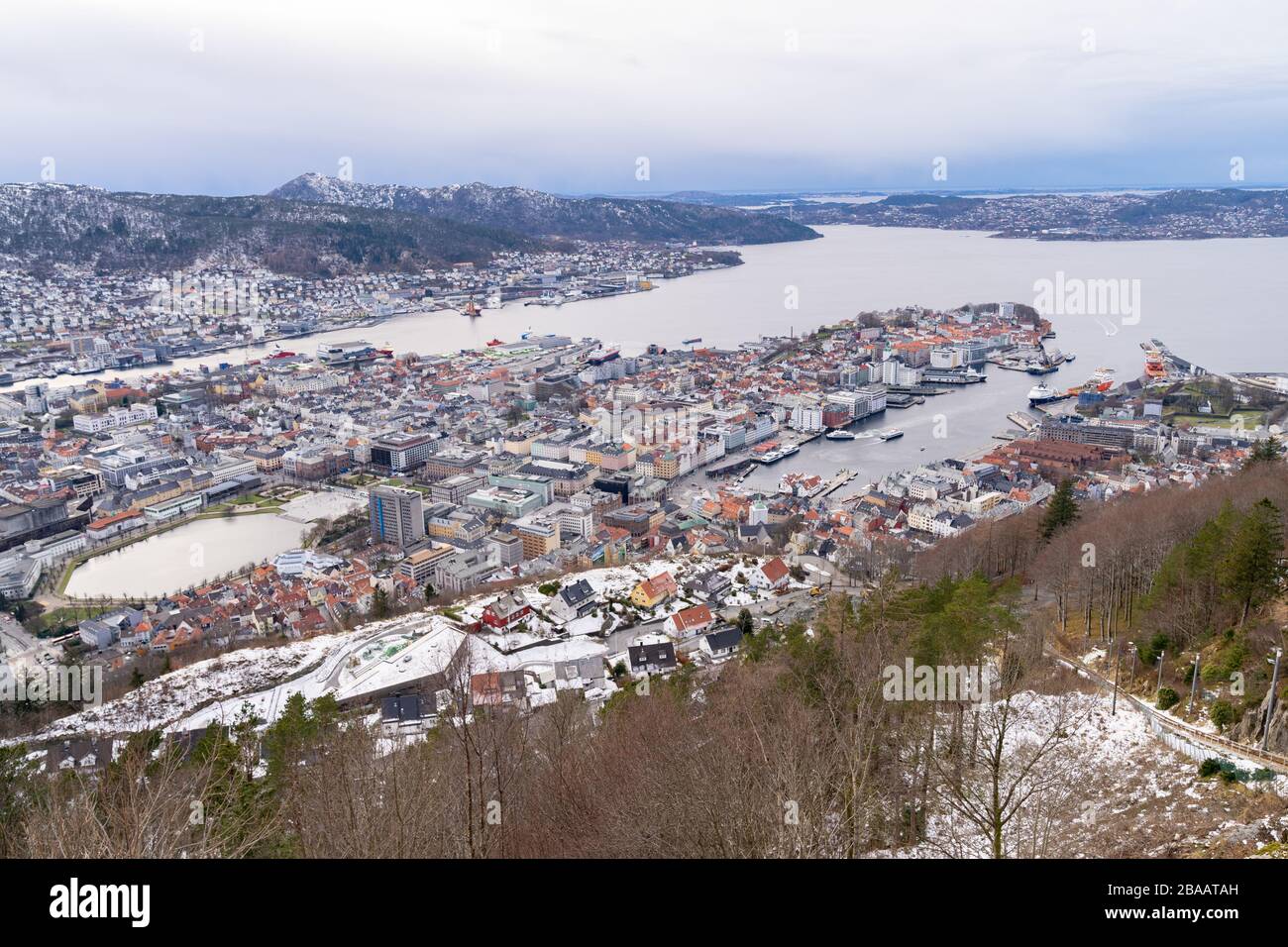 Bergen, Norway. Historic Bergen city center and harbor. Stock Photo