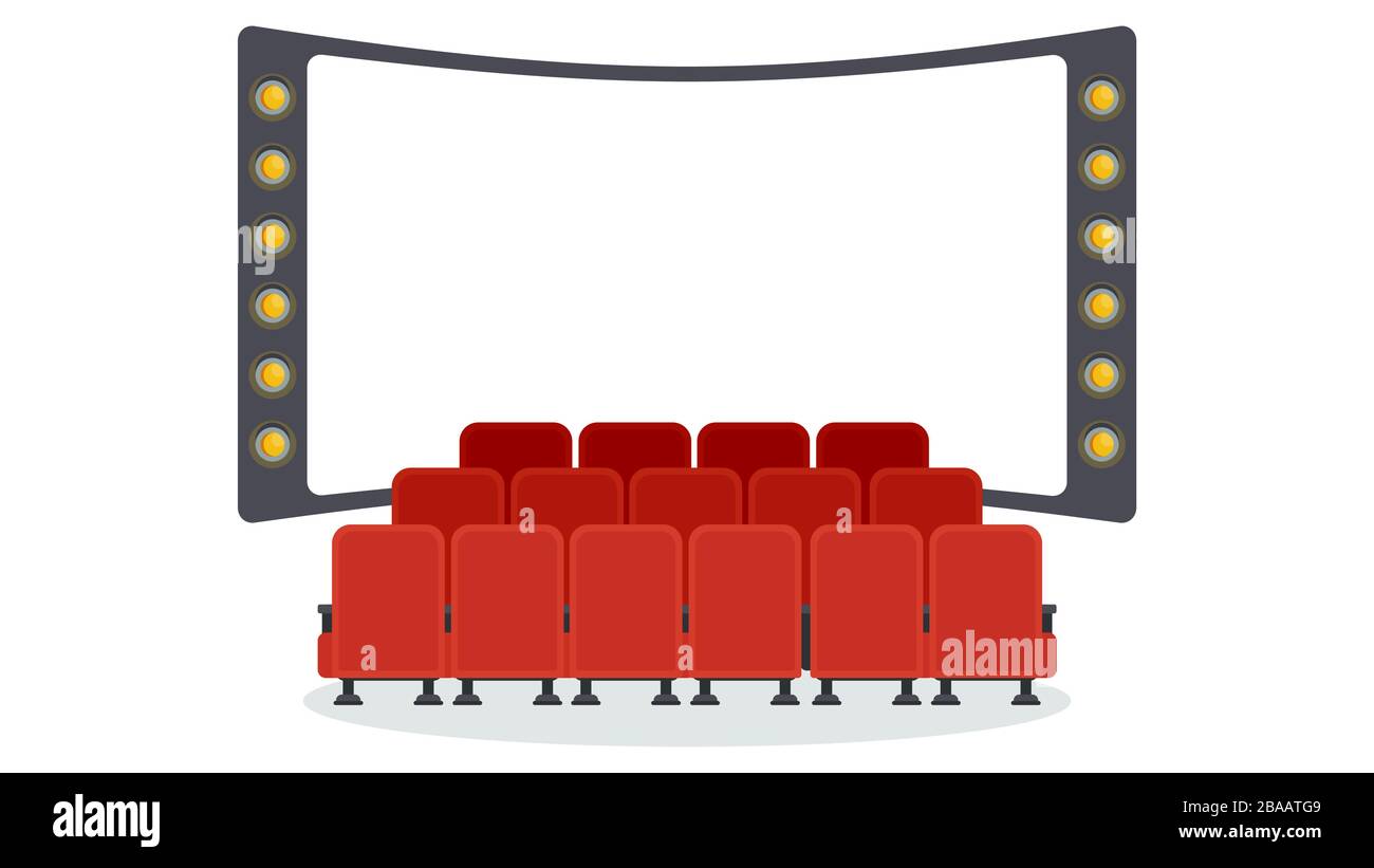 Cinema seats illustration. Flat vector objects isolated on a white background. Stock Vector