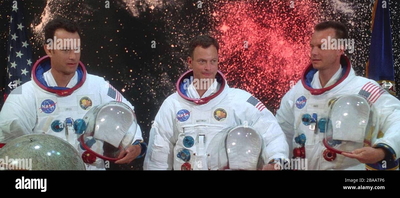 APOLLO 13 1995 Universal Pictures film with from left: Tom Hanks, Gary Sinise, Bill Paxton Stock Photo