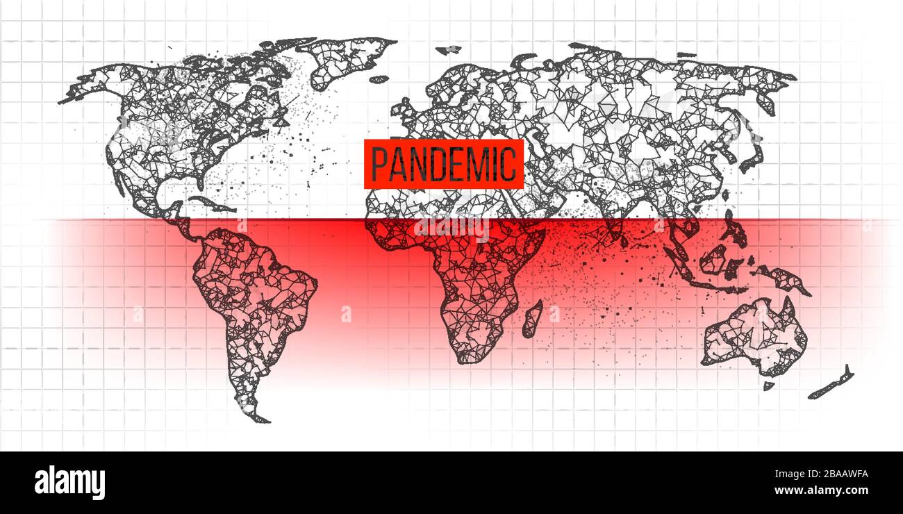 World map novel pandemic coronavirus COVID-2019. Epidemic spread by ...