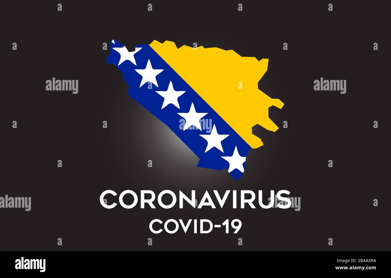 CoronaVirus in Bosnia and Herzegovina and Country flag inside Country border Map Vector Design. Covid-19 with Bosnia and Herzegovina map with national Stock Vector