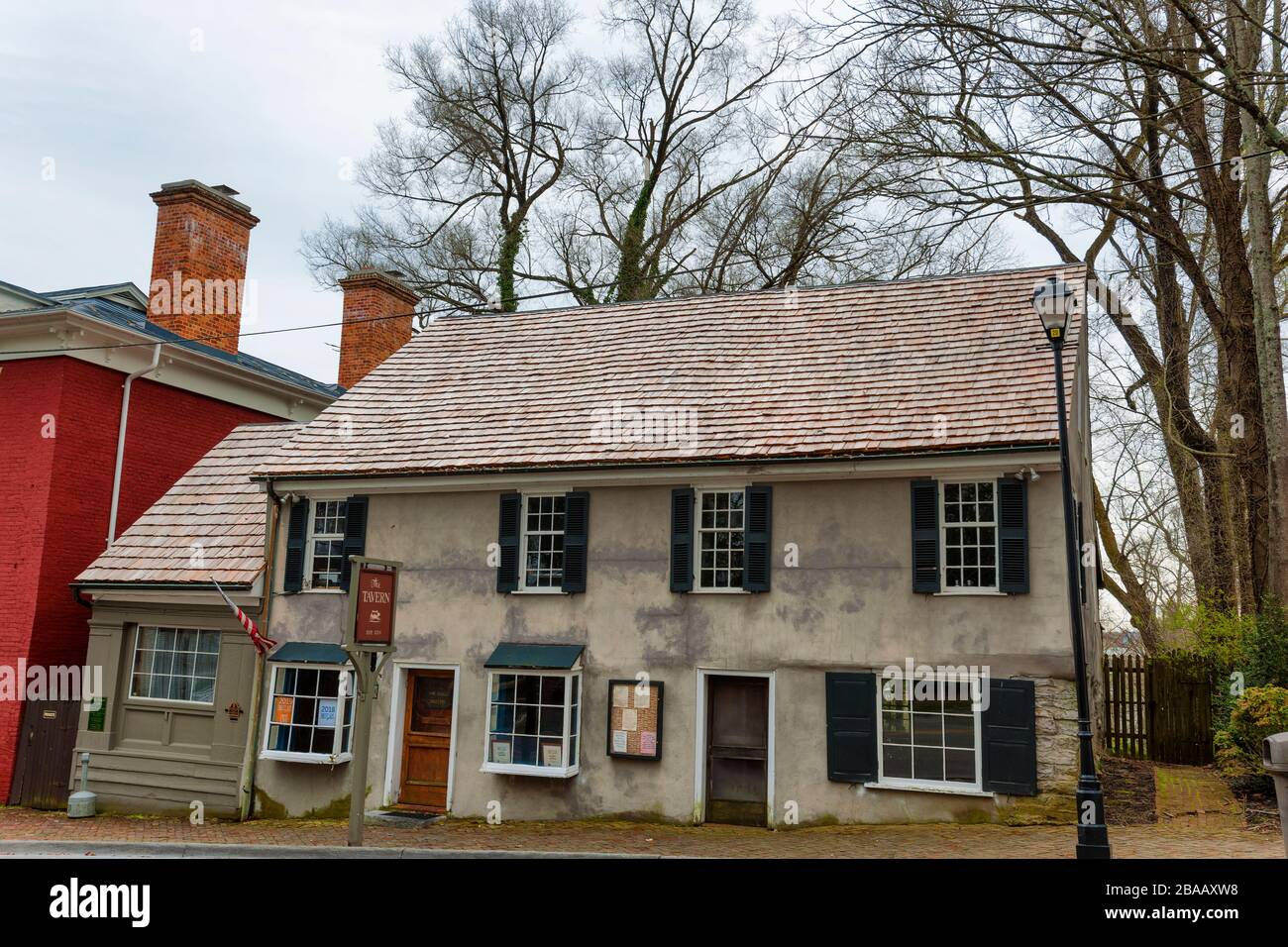 Abingdon,Virginia,USA - March 23,2020:  The historical Tavern built in 1779 in Abingdon, Virginia, now a popular resturant and bar for locals and tour Stock Photo