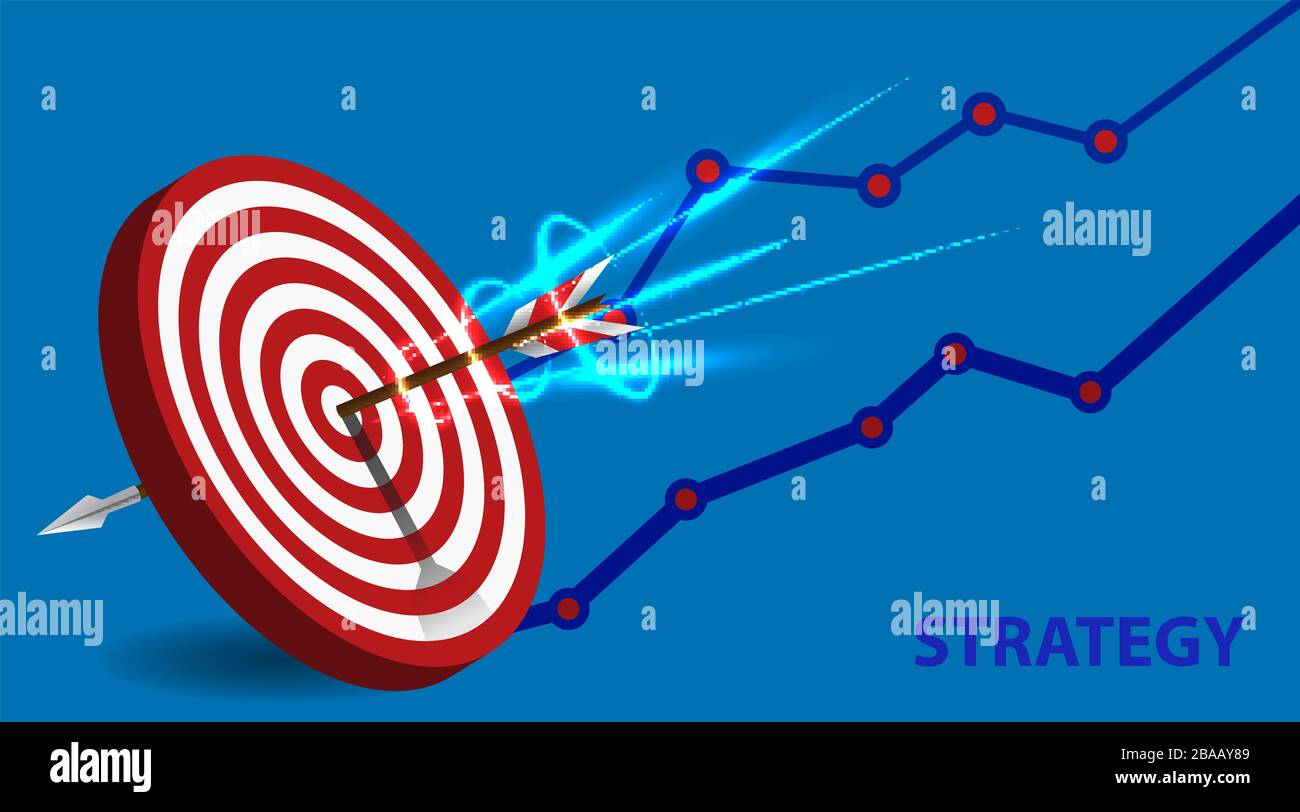 Vector realistic illustration with target financial goal concept