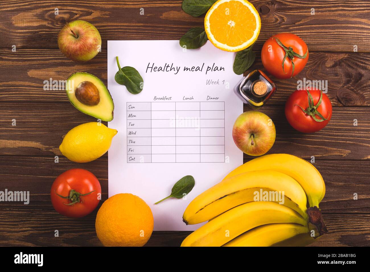 How Diet Healthy weekly meal plan among fresh organic fruits and vegetables ...
