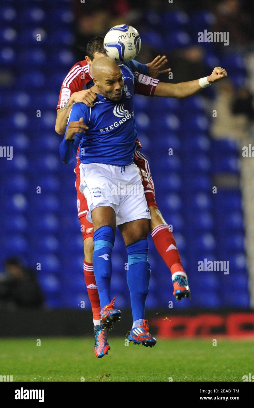 Birmingham City's Marlon King (front) in action Stock Photo Alamy