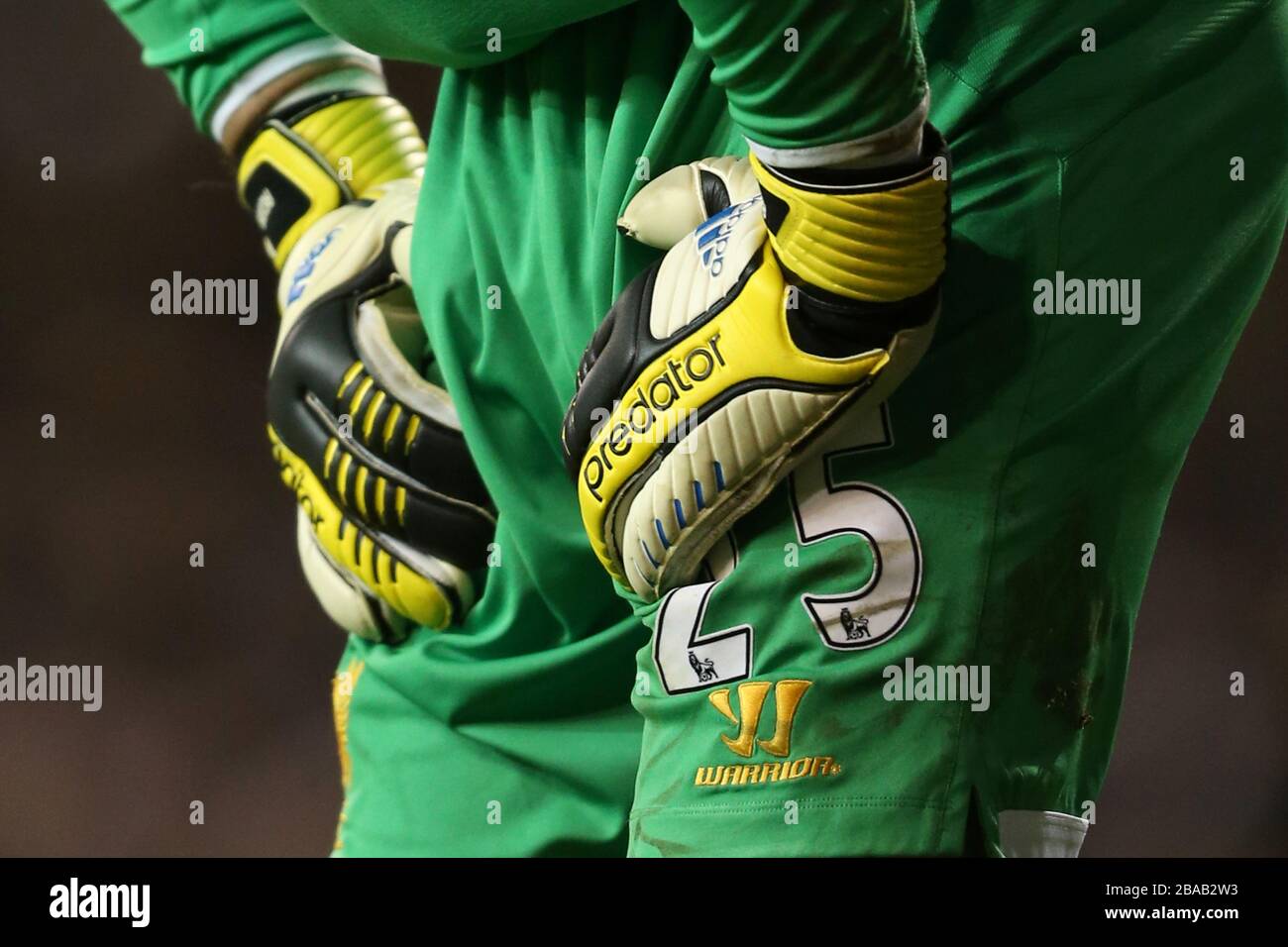 Detail of Liverpool goalkeeper Jose Reina's Adidas Predator and branded shorts Stock Photo - Alamy
