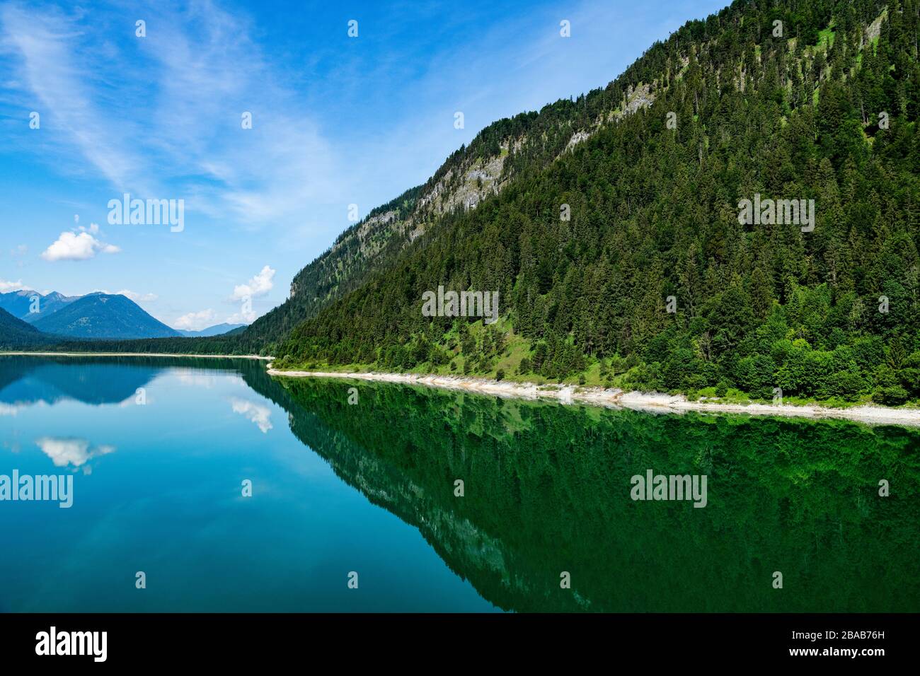 Scenic landscape of Sylverstein lake surroundings, Bavaria, Germany Stock Photo