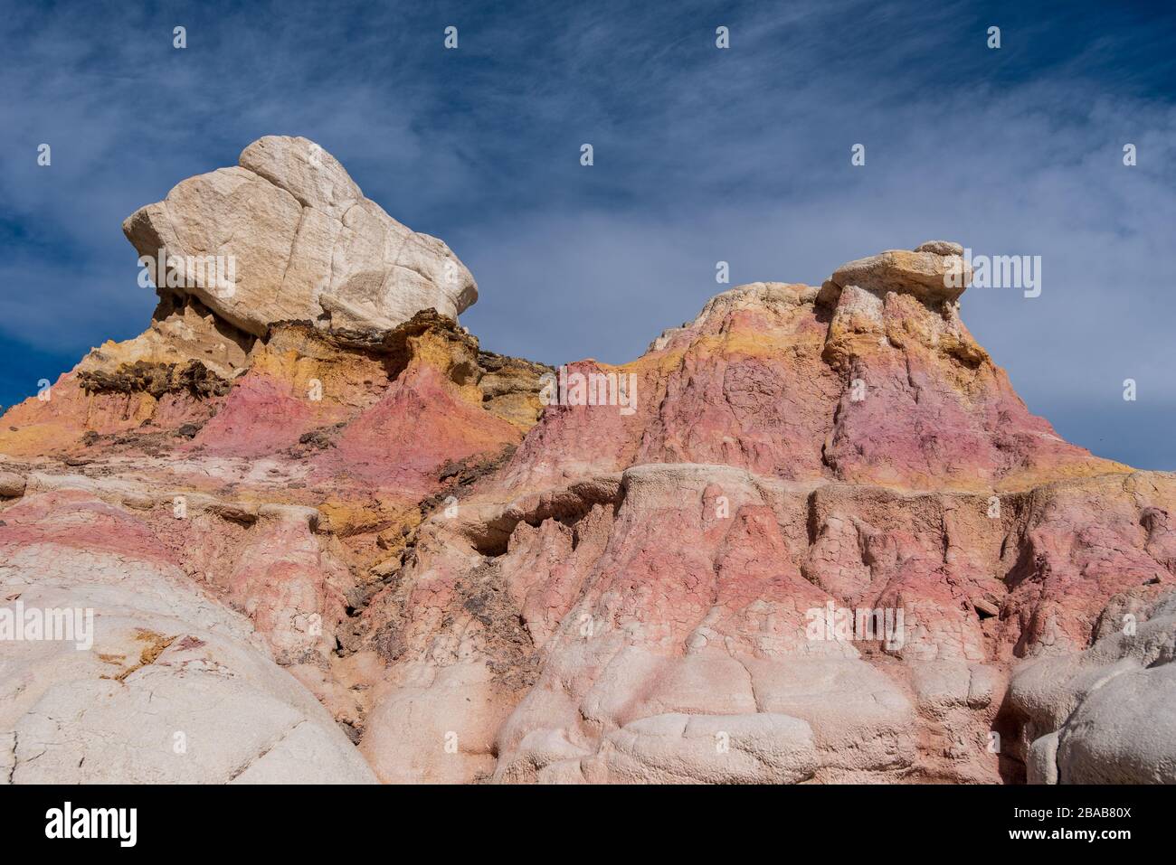 Calahn Colorado Rocks Low angle landscape of pink, orange, and white rock formations at ...