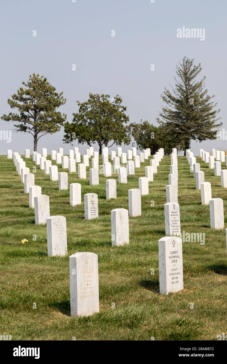 War memorial, Little Bighorn Battlefield National Monument, Hardin, Montana, USA Stock Photo