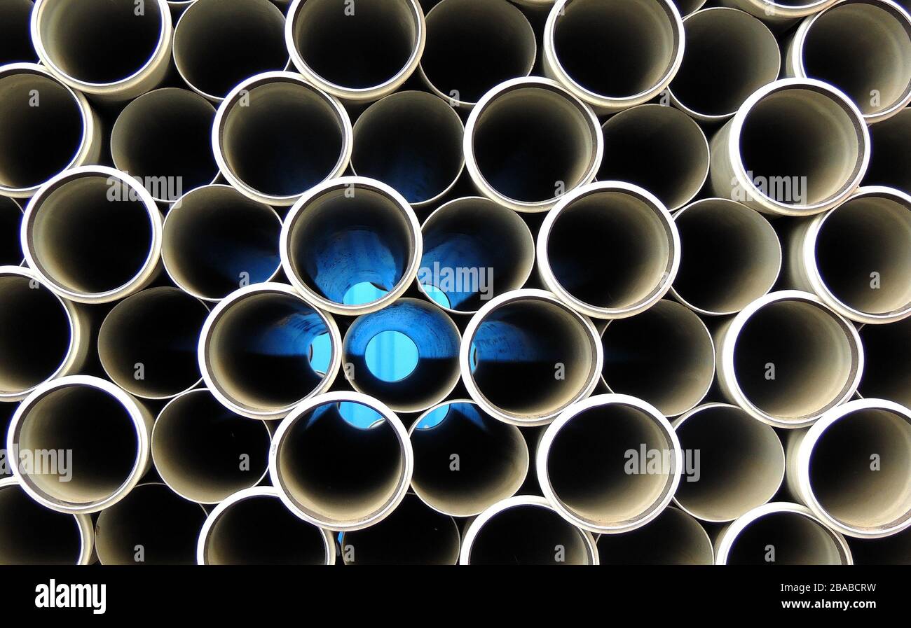Plastic Water Pipes Stacked Close Up Stock Photo Alamy