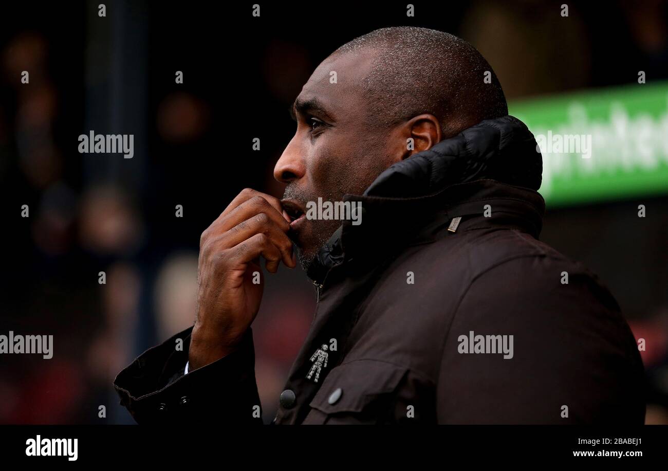 Southend United Sol Campbell prior to kick-off Stock Photo