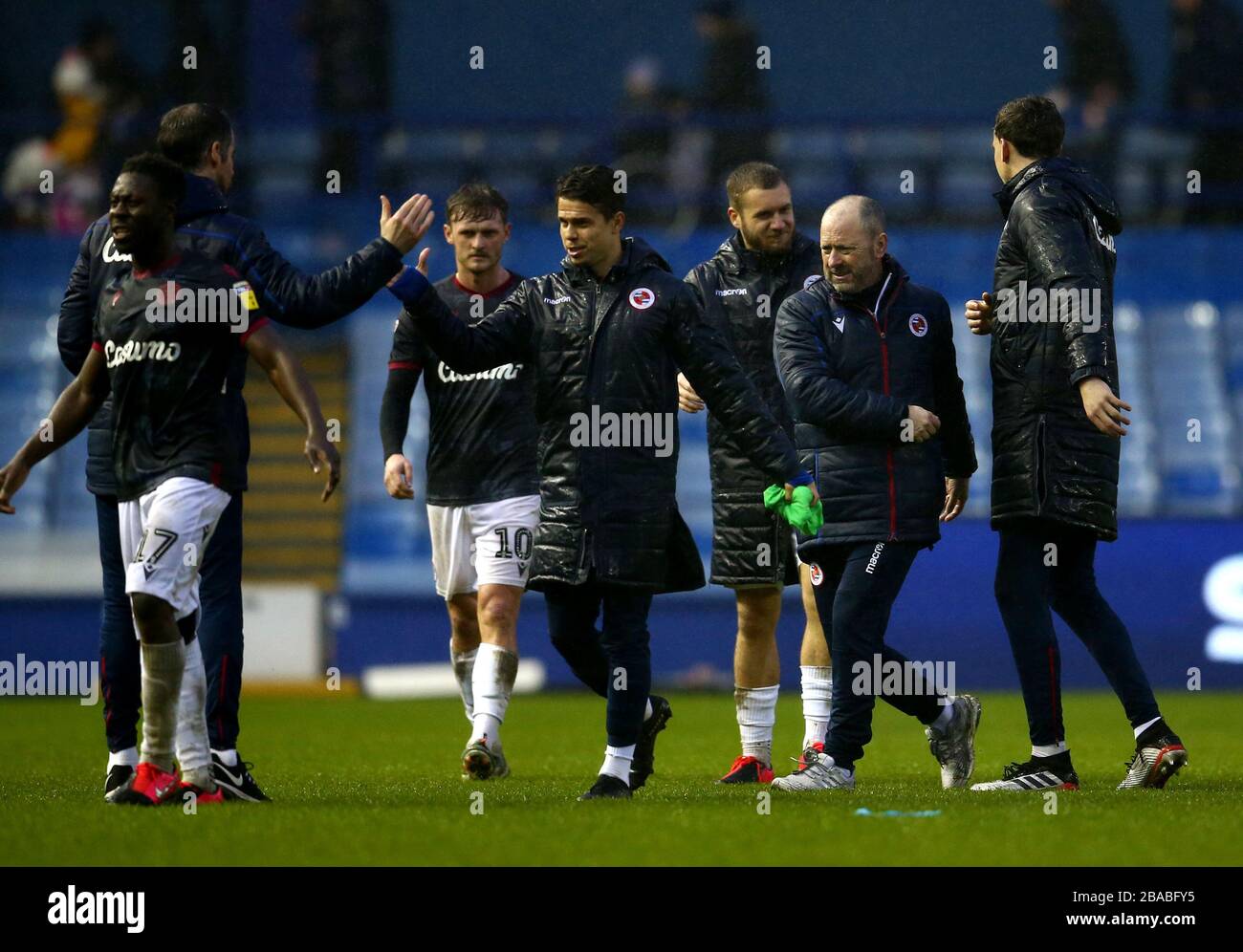 Reading Manager Reading manager Mark Bowen and his players at full time Stock Photo - Alamy