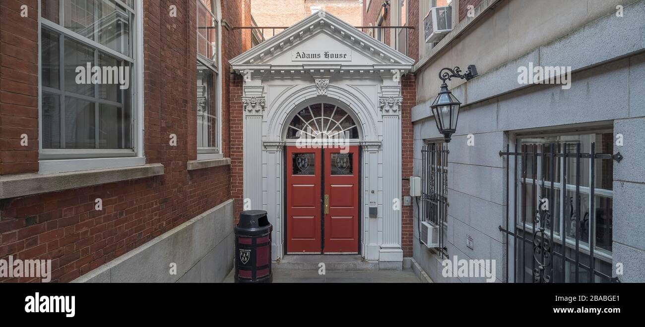 Entrance to Adams House in Cambridge, Massachusetts, USA Stock Photo