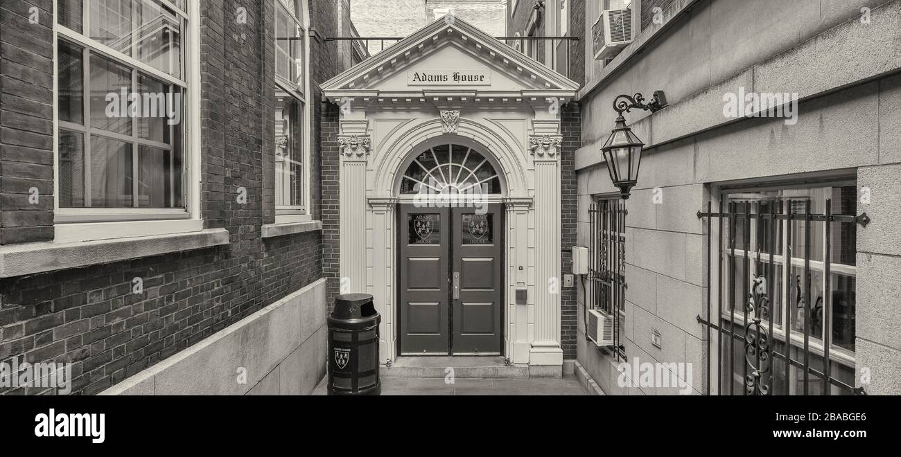 Entrance to Adams House in Cambridge, Massachusetts, USA Stock Photo