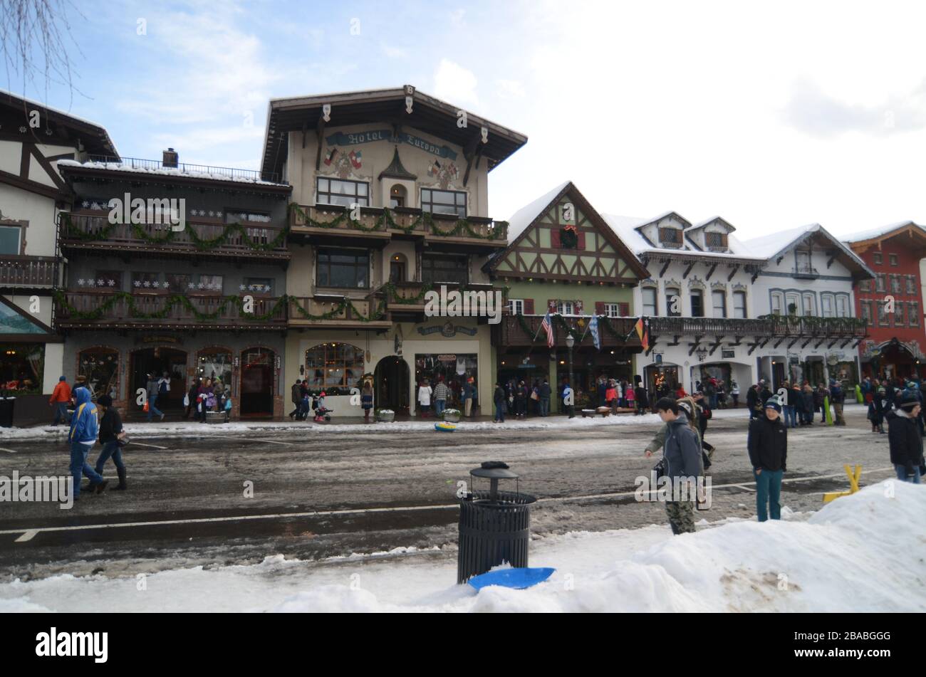 Leavenworth Bavarian Village Christmas, Washington Stock Photo