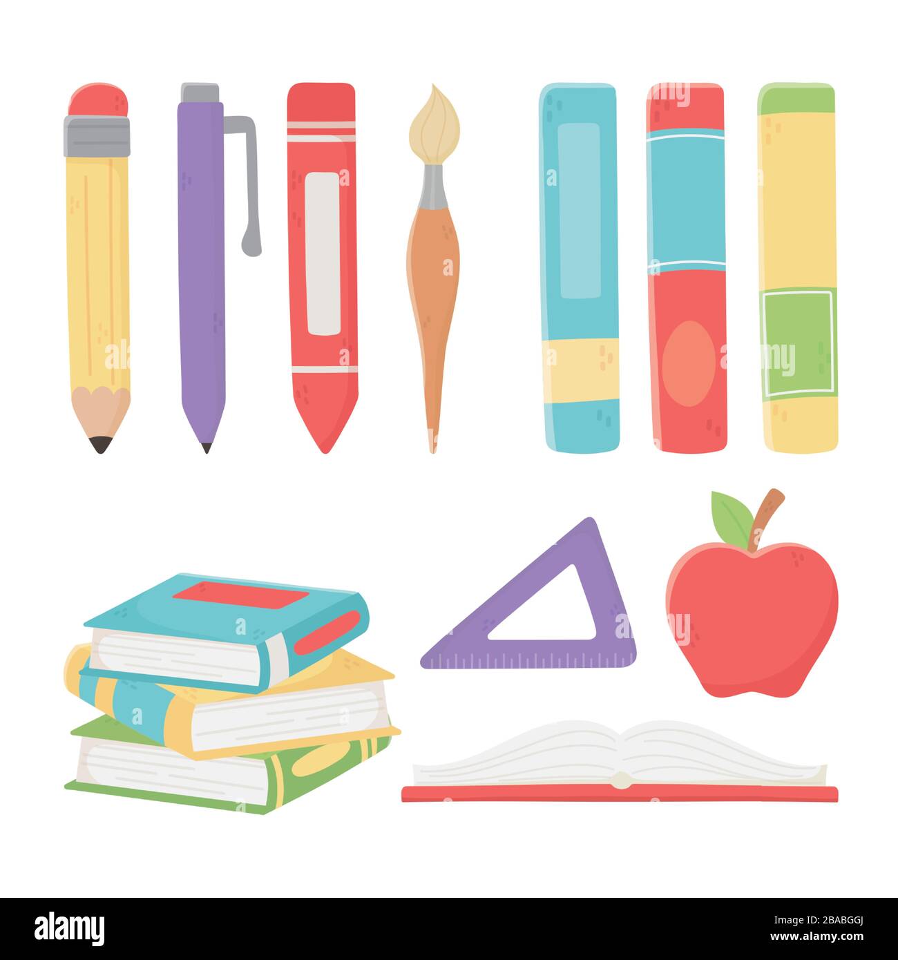 happy teachers day, school apple books ruler pencil pen brush crayon ...