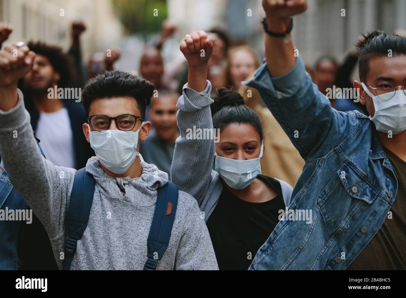 Group people protesting rally hi-res stock photography and images - Alamy